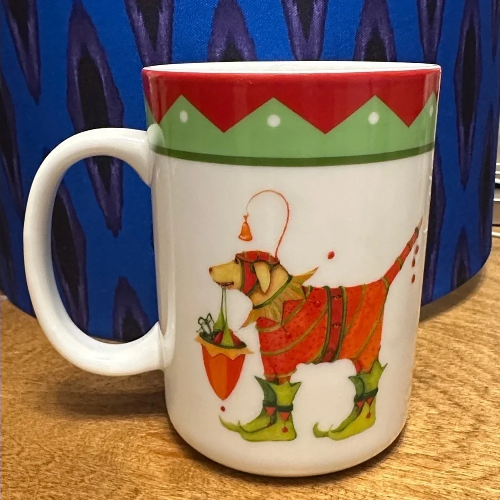 Dept 56 Christmas Cat and dog Mug KRINKLES by Patience Brewster set